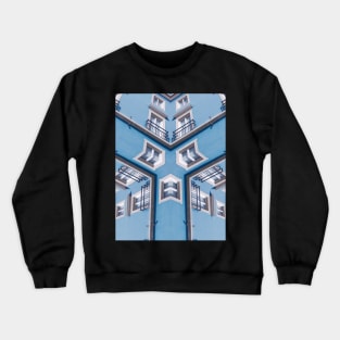 Kaleidoscopic image of facade of building in Lisbon, Portugal Crewneck Sweatshirt